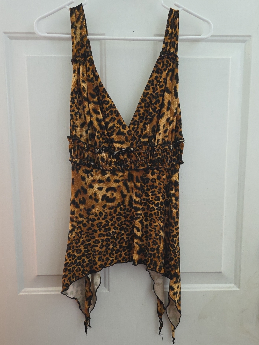 Next To L🩷ve Leopard Print Handkerchief Hem Tank Top - Gold and Black